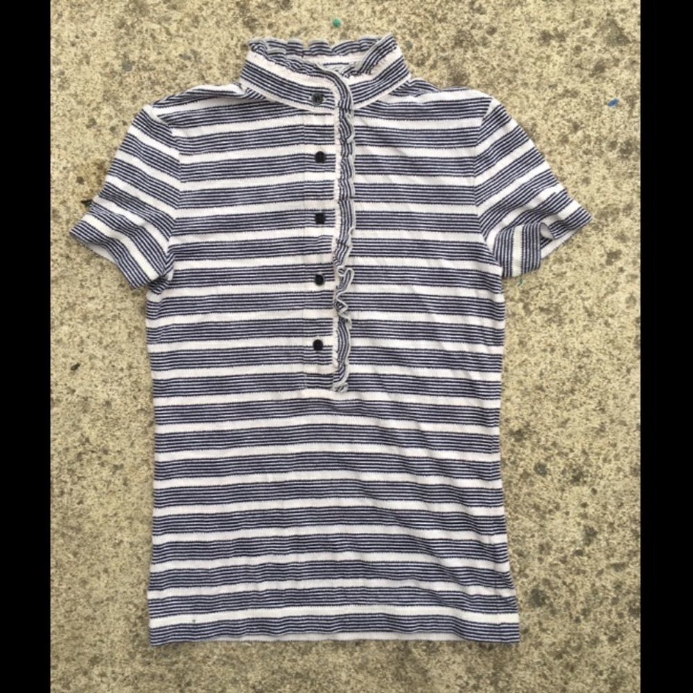 Tory Burch Lidia ruffle tee. XXS - Picture 2 of 4
